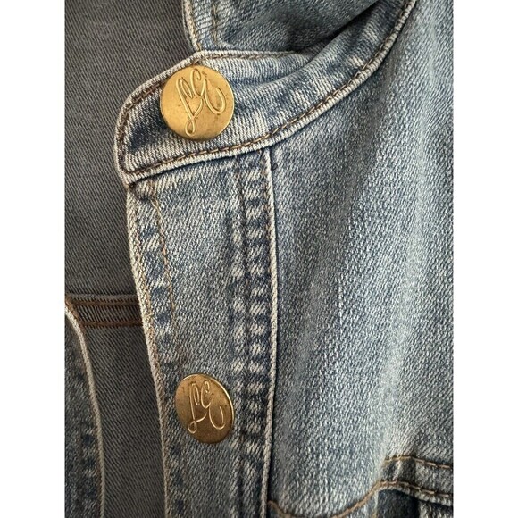 Lana Erica Vintage Floral Embroidered jean jacket jeans XL / 12 - Picture 5 of 8